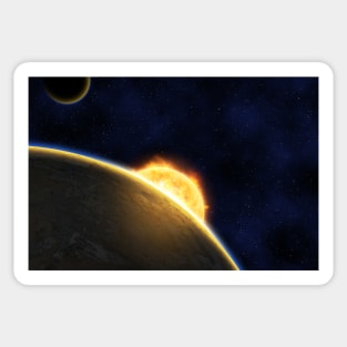 Exoplanet against bright star Sticker